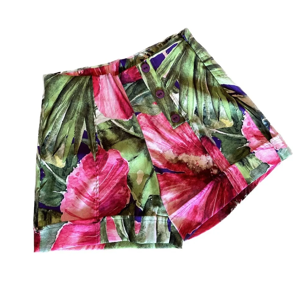 Tropical Print Shorts - Picture 1 of 2
